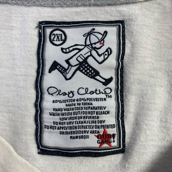 Play Cloths Our Gang T-Shirt Men's 2XL Ink Splatter White Black Red Emblem - Picture 3 of 9